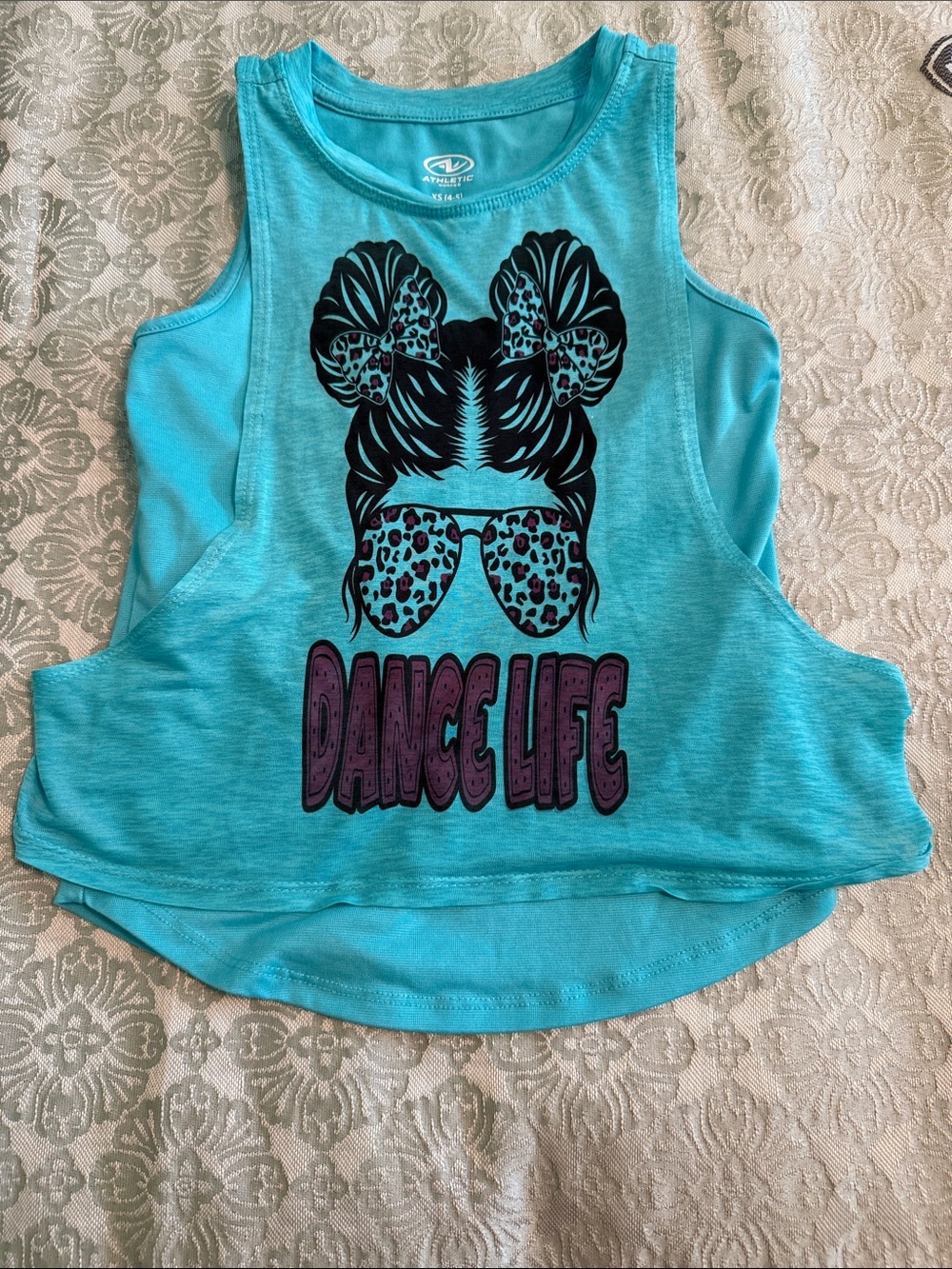 Athletic Works Turquoise Girls' 'Dance Life' Graphic Tank